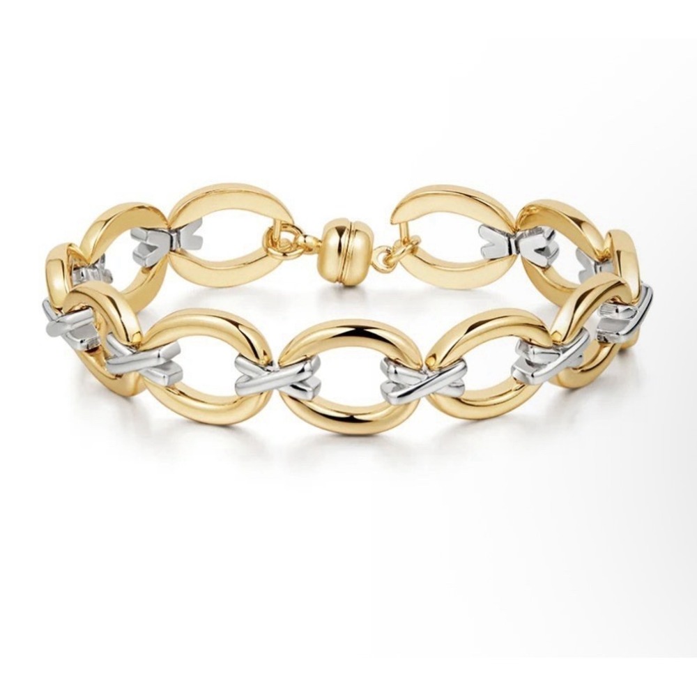 NEW Luv Aj Two Tone Chain Bracelet With Magnetic Clasp